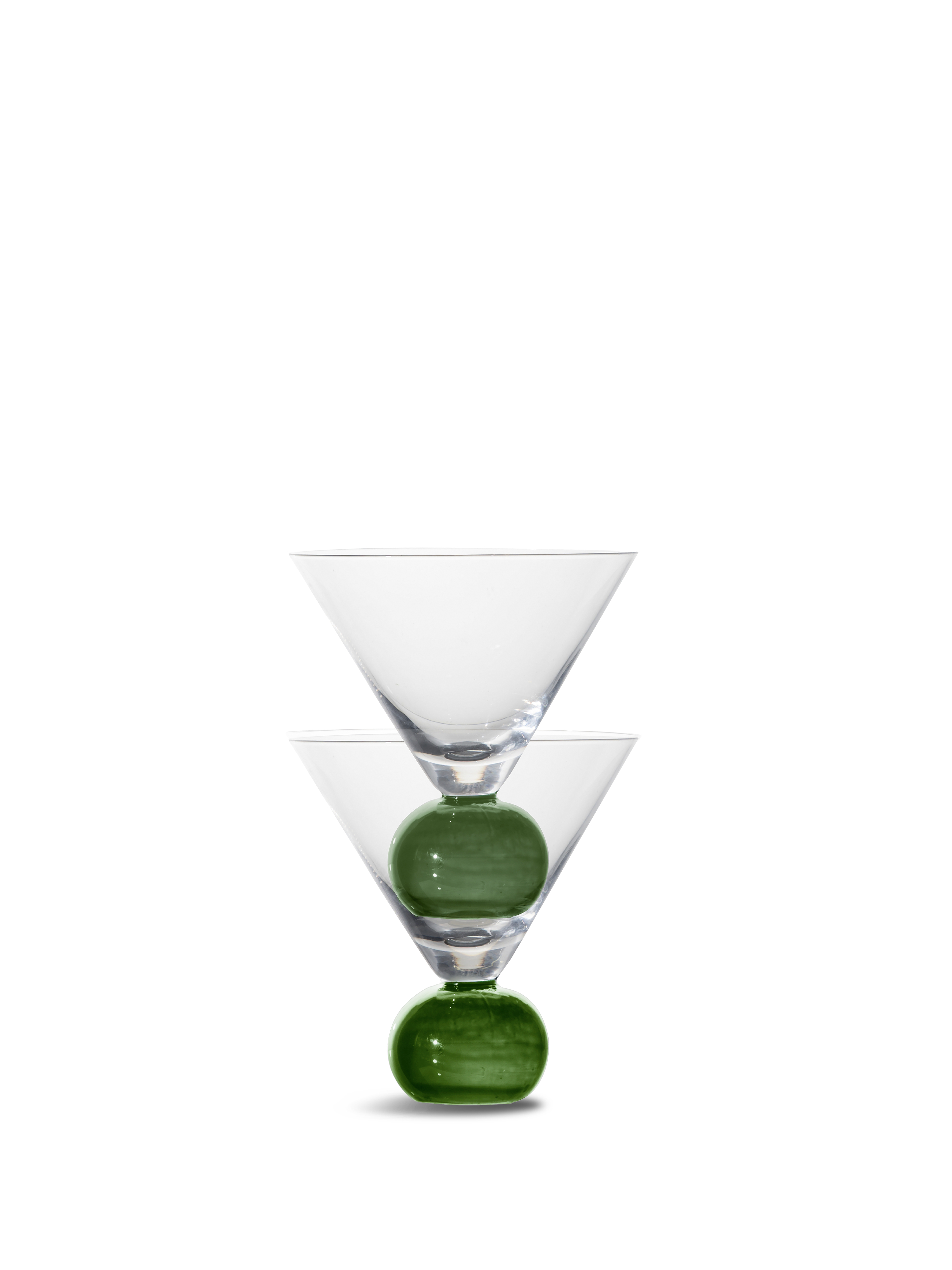 Glass Spice 2pcs/set Clear/dark green