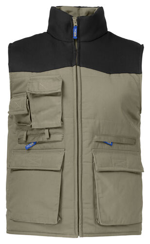 2806 VESTE SANS MANCHE DOUBLEE MULTIPOCHES EPAULES CONTRASTEES