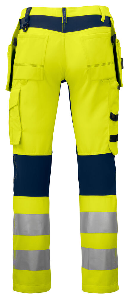 Projob 6513 BUKS MED STRETCHPANELER EN ISO 20471 KLASSE 2/1 - Yellow/Navy [10] / C44