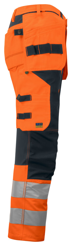 Projob 6513 BUKS MED STRETCHPANELER EN ISO 20471 KLASSE 2/1 - Orange/Black [1799] / C44