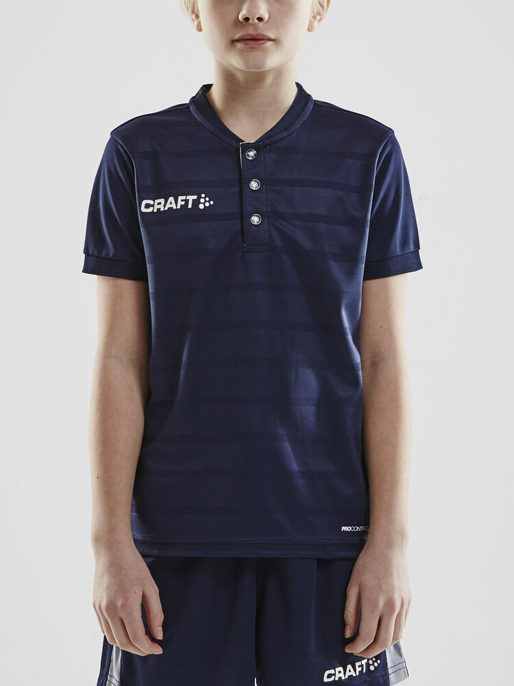 Craft Pro Control Button Jersey Jr - Navy-White [390900] / 122/128