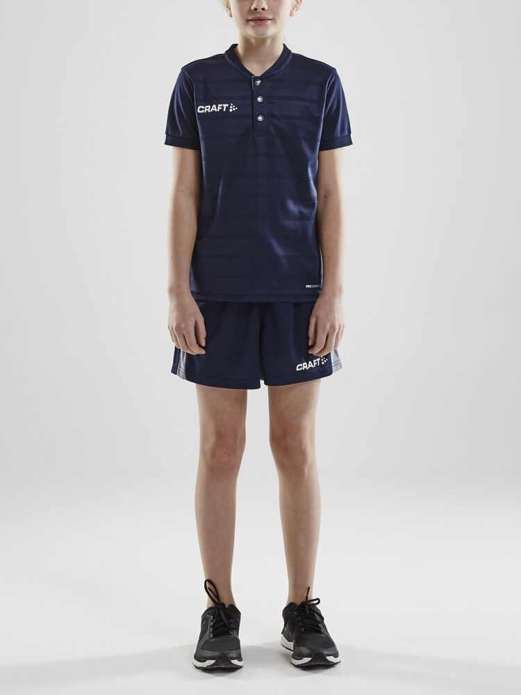 Craft Pro Control Button Jersey Jr - Navy-White [390900] / 122/128