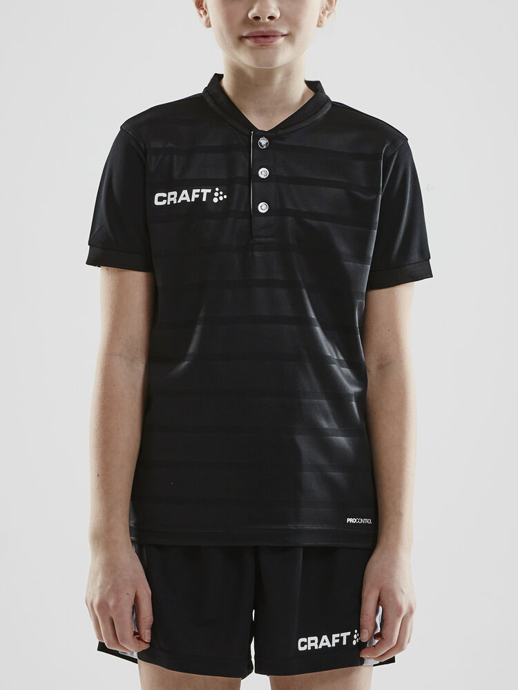 Craft Pro Control Button Jersey Jr - Black/White AW25 [999900] / 122/128