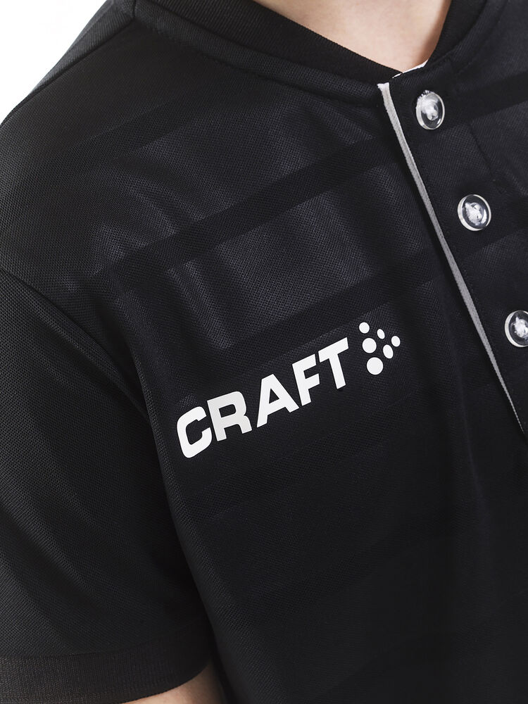 Craft Pro Control Button Jersey Jr - Black/White AW25 [999900] / 122/128