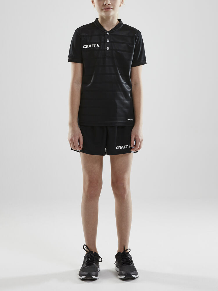 Craft Pro Control Button Jersey Jr - Black/White AW25 [999900] / 122/128