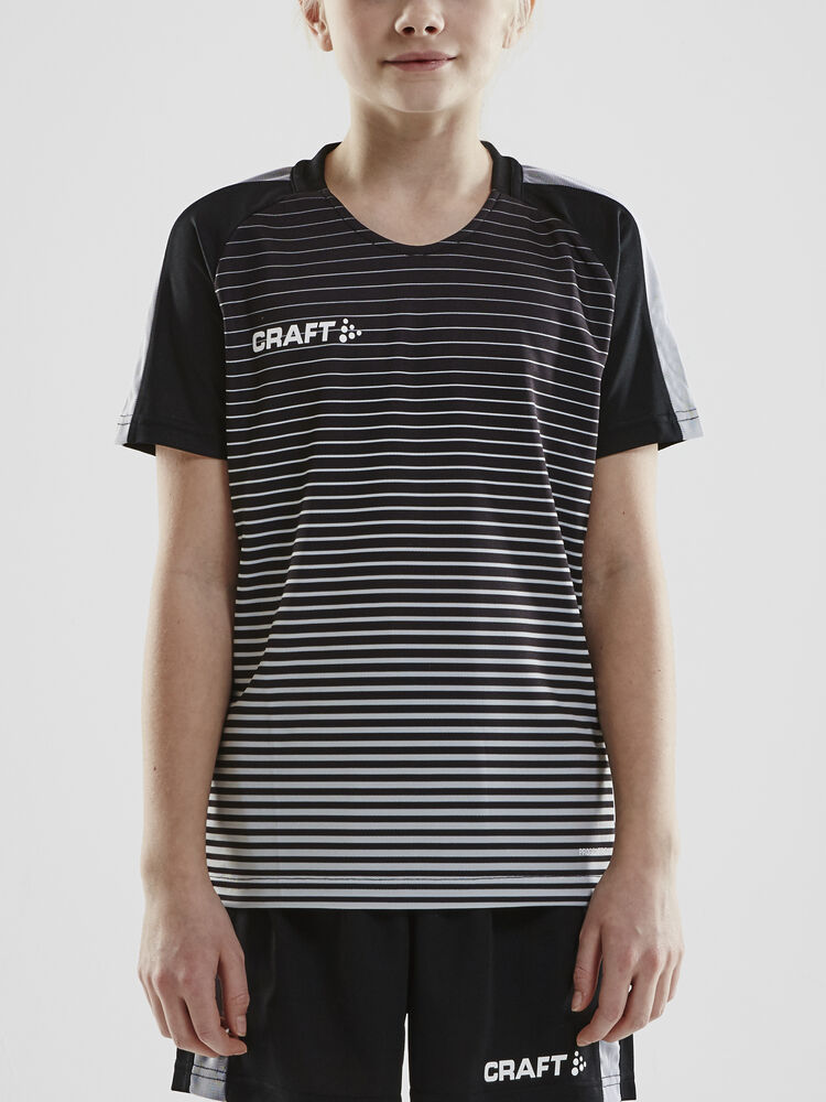 Craft Pro Control Stripe Jersey Jr - Black/Platinum [999920] / 122/128