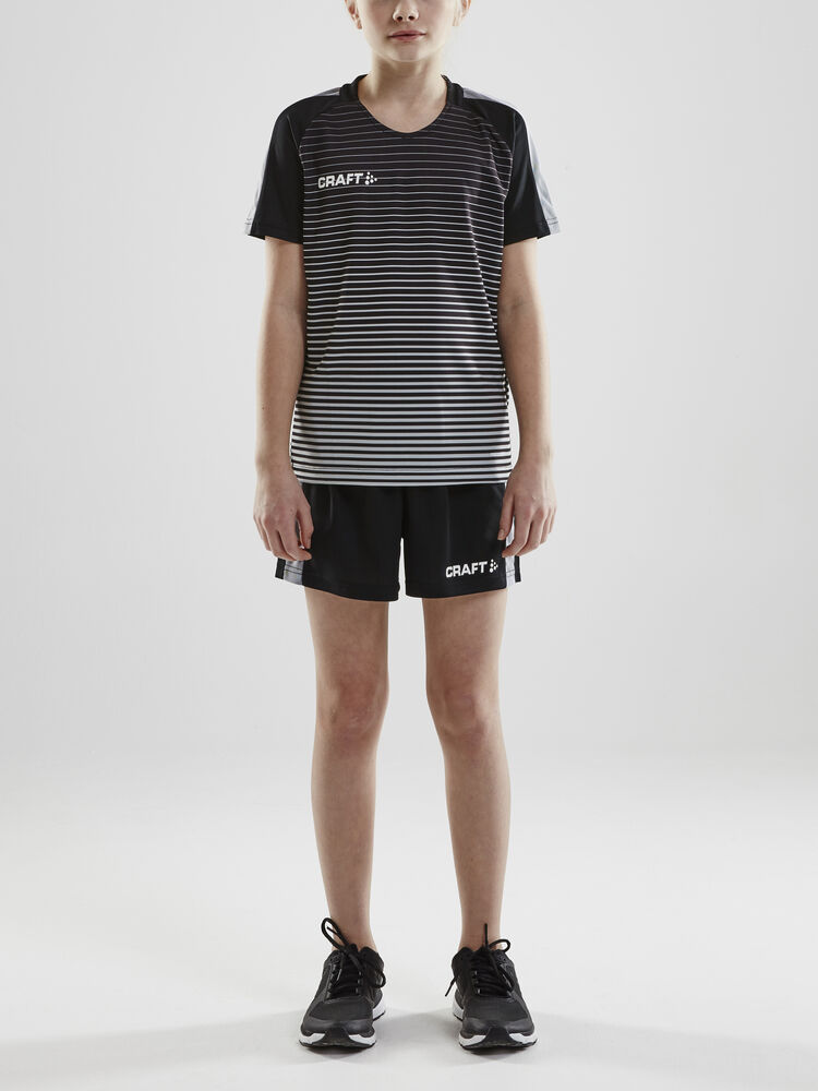 Craft Pro Control Stripe Jersey Jr - Black/Platinum [999920] / 122/128