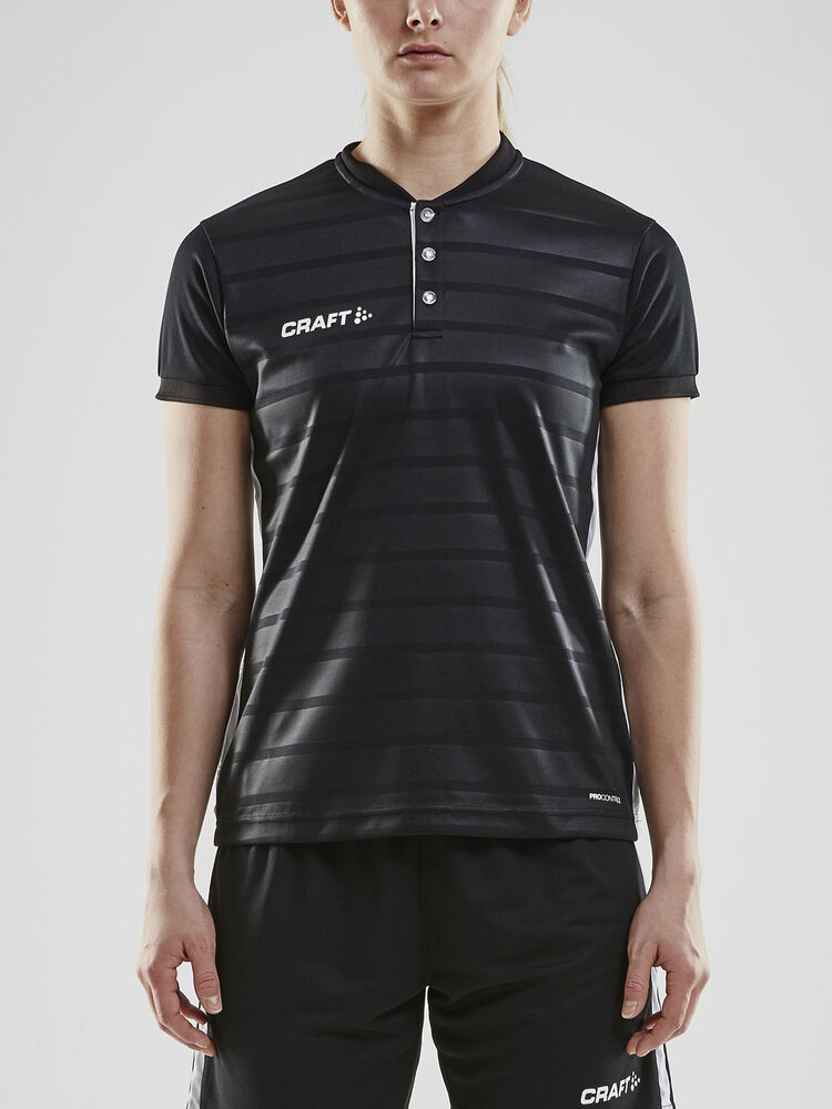 Craft Pro Control Button Jersey W - Black/White AW25 [999900] / XS