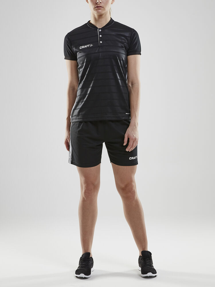 Craft Pro Control Button Jersey W - Black/White AW25 [999900] / XS