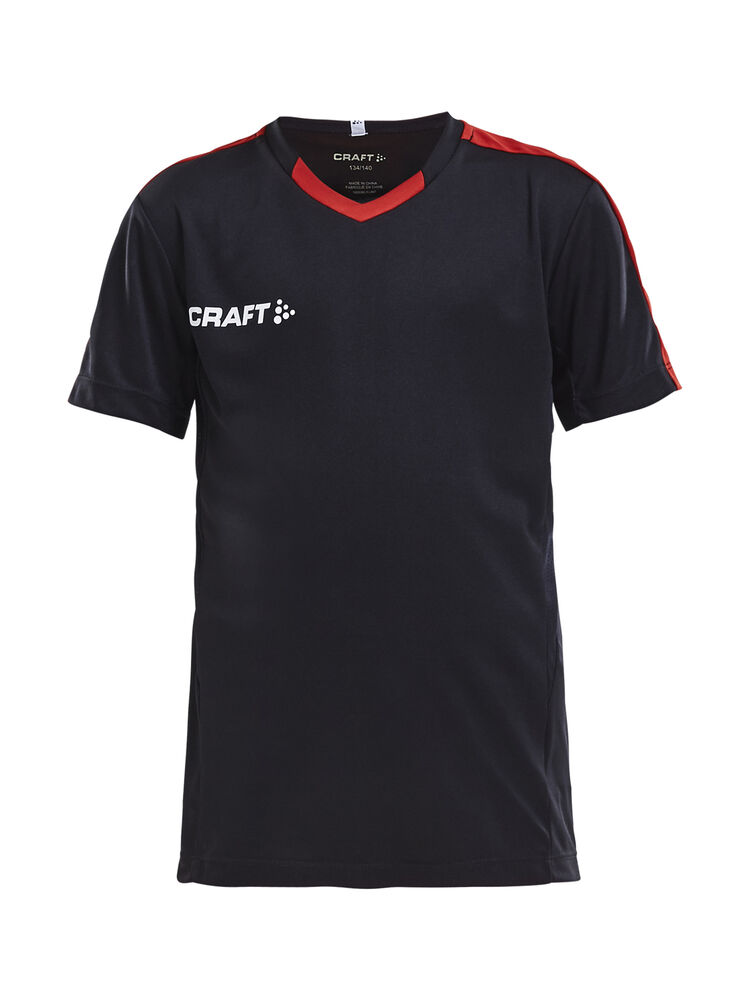 Craft Progress Jersey Contrast Jr - Black/Bright Red [9430] / 122/128