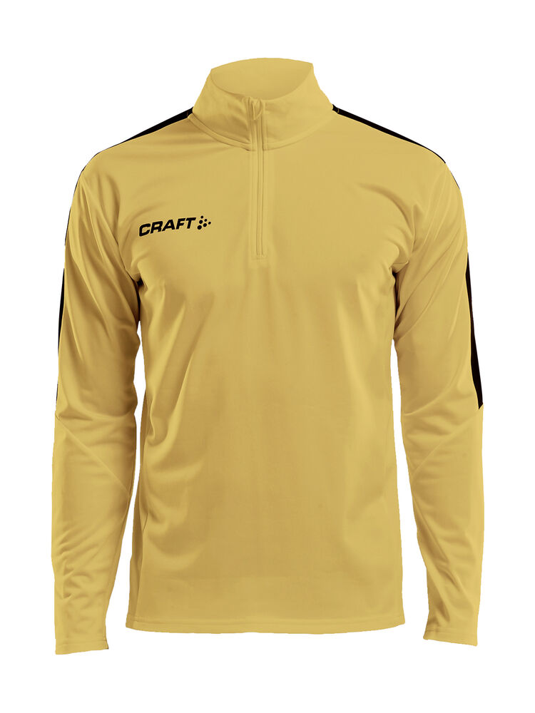 Progress Halfzip Ls Tee M från Craft i Sweden yellow/Svart