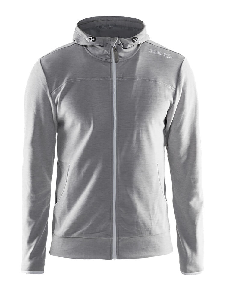 Leisure Full Zip Hood M från Craft i Grey melange/Vit