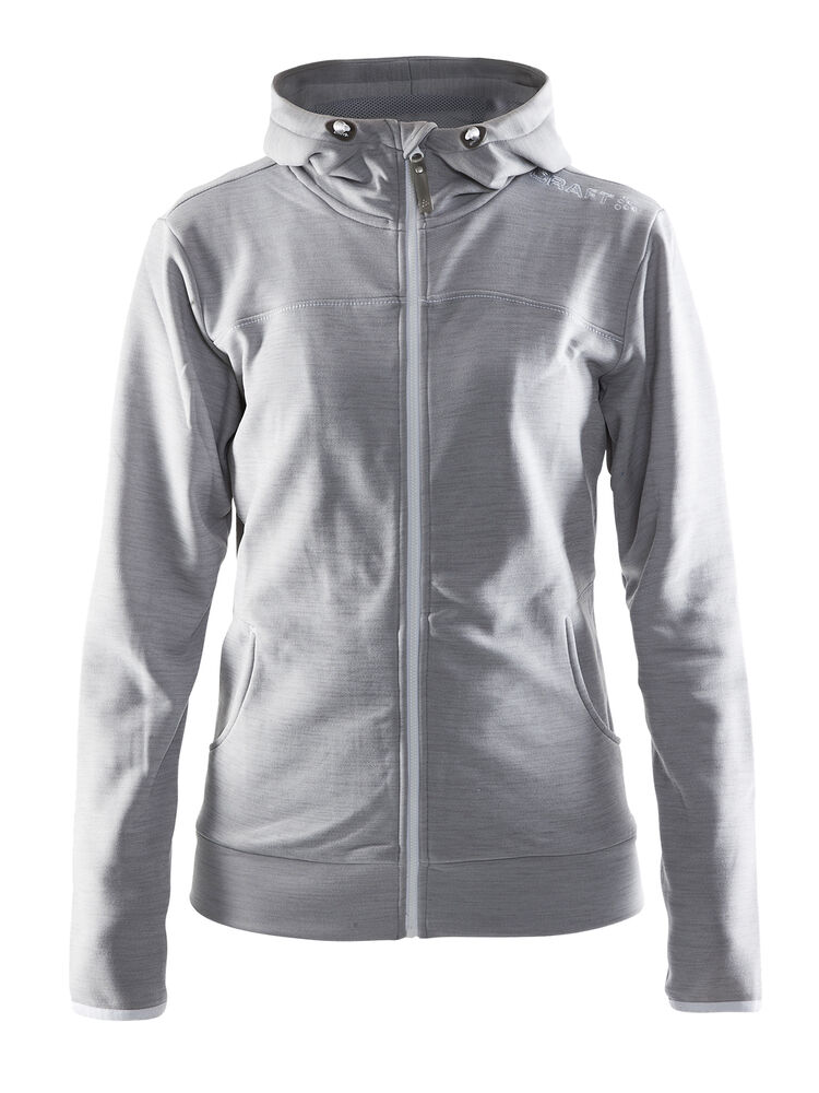 Leisure Full Zip Hood W från Craft i Grey melange/Vit