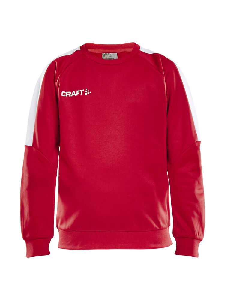 Progress R-Neck Sweater Jr från Craft i Bright red/Vit
