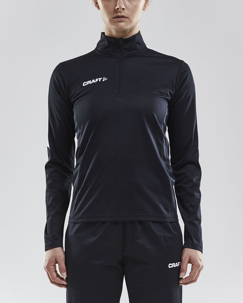 Craft Progress Halfzip Ls Tee W - Black/White [9900] / XS