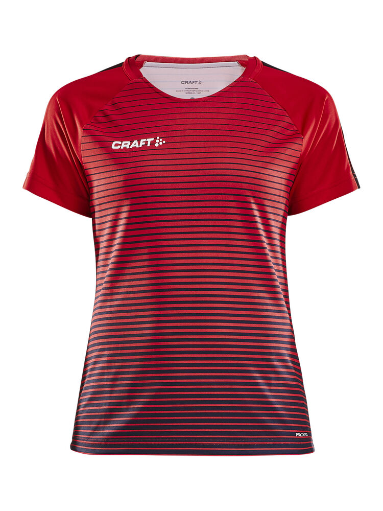 Pro Control Stripe Jersey W från Craft i Bright red/Marinblå