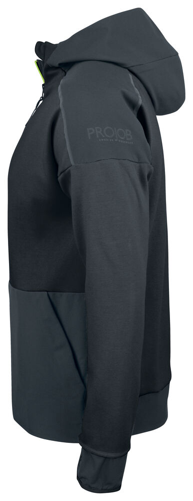 Projob 3120 SWEATJAKKE MED HÆTTE - Black/Yellow [99] / XS