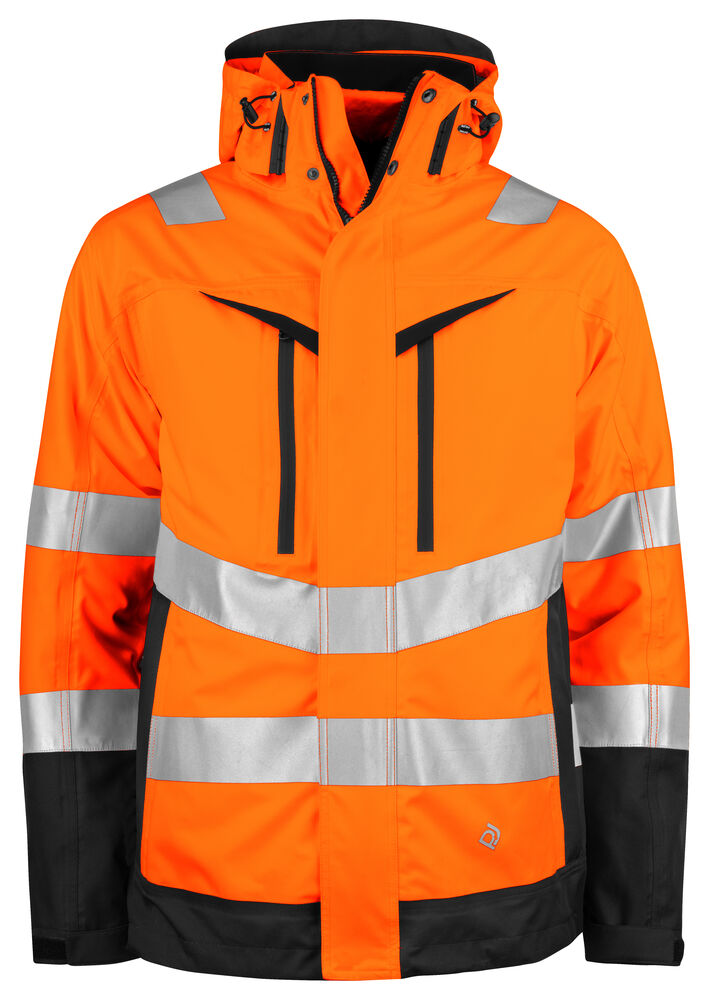 Projob 6445 FUNKTIONEL 3-i-1 JAKKE EN ISO 20471 KLASSE 3/2 - Orange/Black [1799] / XS