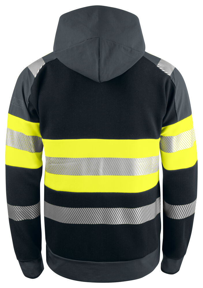 Projob 6122 SWEATJAKKE MED HÆTTE EN ISO 20471 KLASSE 1 - Yellow/Black [11] / XS