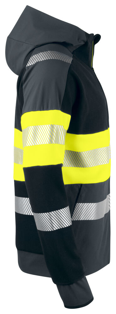 Projob 6122 SWEATJAKKE MED HÆTTE EN ISO 20471 KLASSE 1 - Yellow/Black [11] / XS