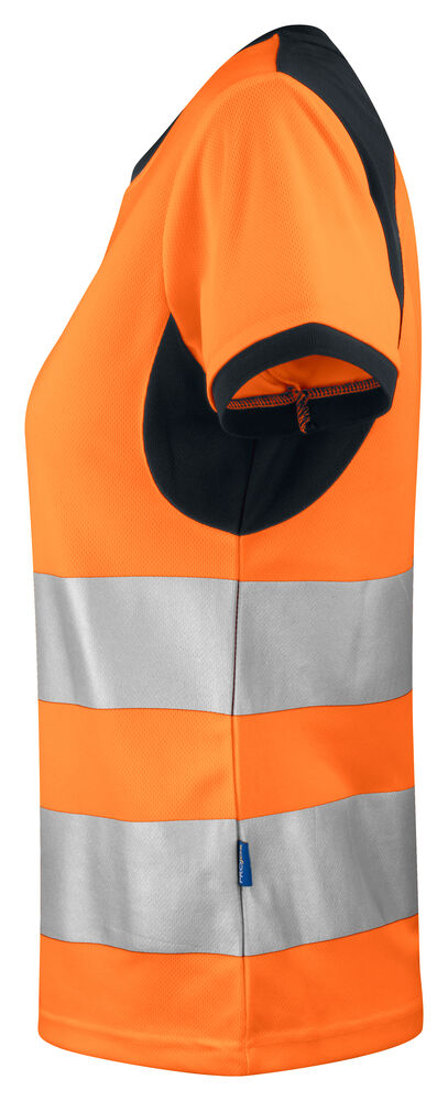 Projob 6012 DAME T-SHIRT EN ISO 20471 KLASSE 2/1 - Orange/Black [1799] / XS