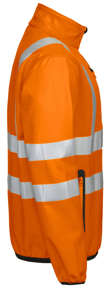 Projob 6412 SOFTSHELL JAKKE EN ISO 20471 KLASSE 3 - Orange/Grey [17] / XS