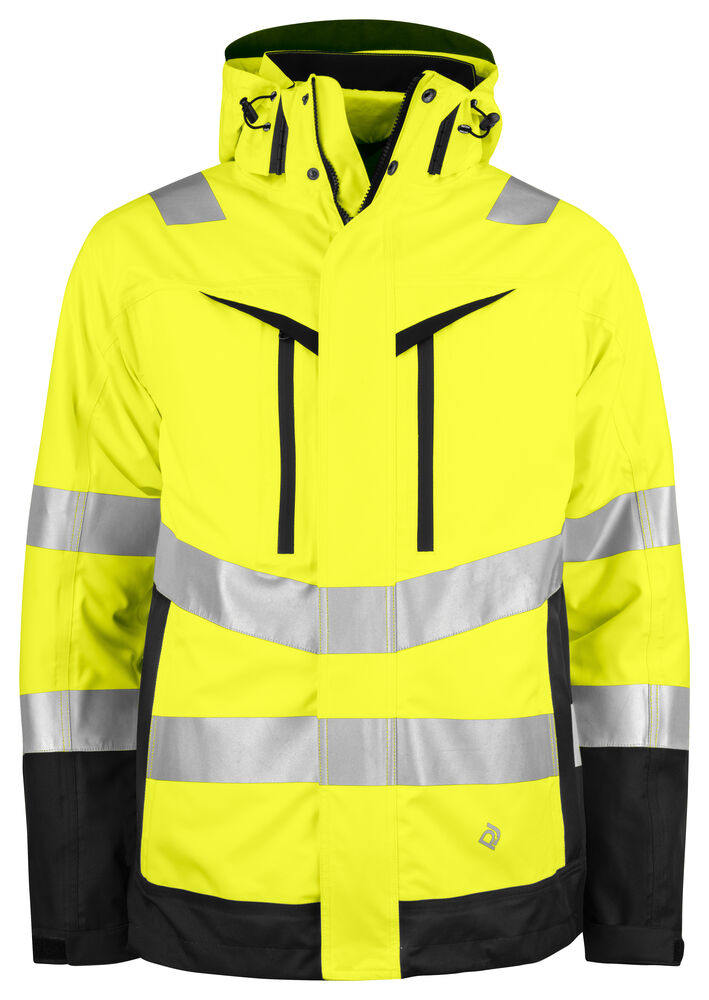 Projob 6445 FUNKTIONEL 3-i-1 JAKKE EN ISO 20471 KLASSE 3/2 - Yellow/Black [11] / XS