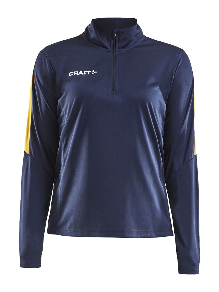 Progress Halfzip Ls Tee W från Craft i Marinblå/Sweden yellow