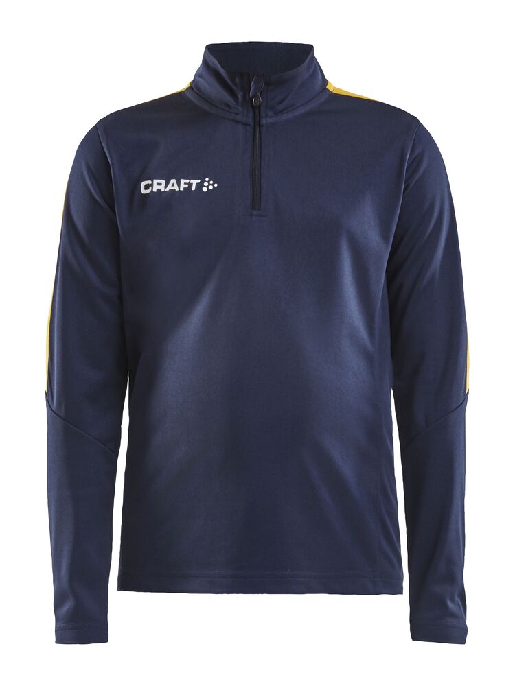 Progress Halfzip Ls Tee Jr från Craft i Marinblå/Sweden yellow