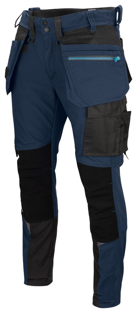 Projob 5550 BUKS MED STRETCH OG KEVLAR FORSTÆRKEDE KNÆ - Navy Check [58] / C44