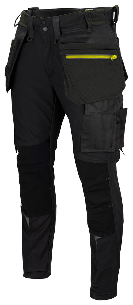 Projob 5550 BUKS MED STRETCH OG KEVLAR FORSTÆRKEDE KNÆ - Black/Yellow [99] / C44