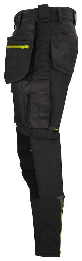 Projob 5550 BUKS MED STRETCH OG KEVLAR FORSTÆRKEDE KNÆ - Black/Yellow [99] / C44