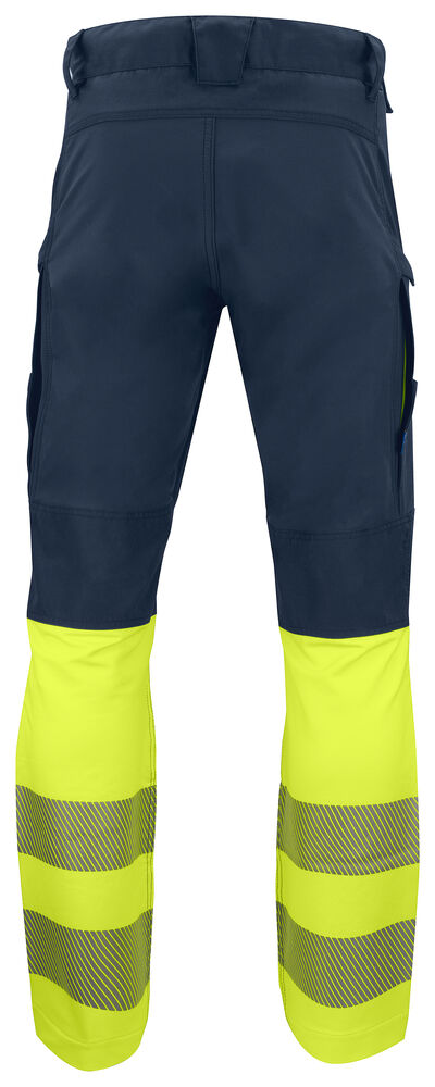Projob 6528 BUKS MED STRETCH EN ISO 20471 KLASSE 1 - Yellow/Navy [10] / C44