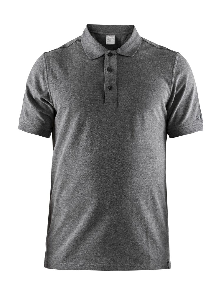 Casual Polo Pique M från Craft i Dk grey melange