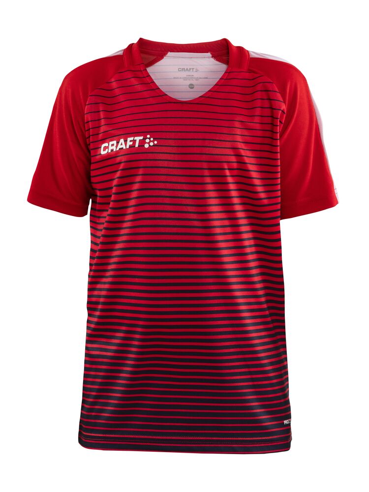 Pro Control Stripe Jersey Jr från Craft i Bright red/Marinblå