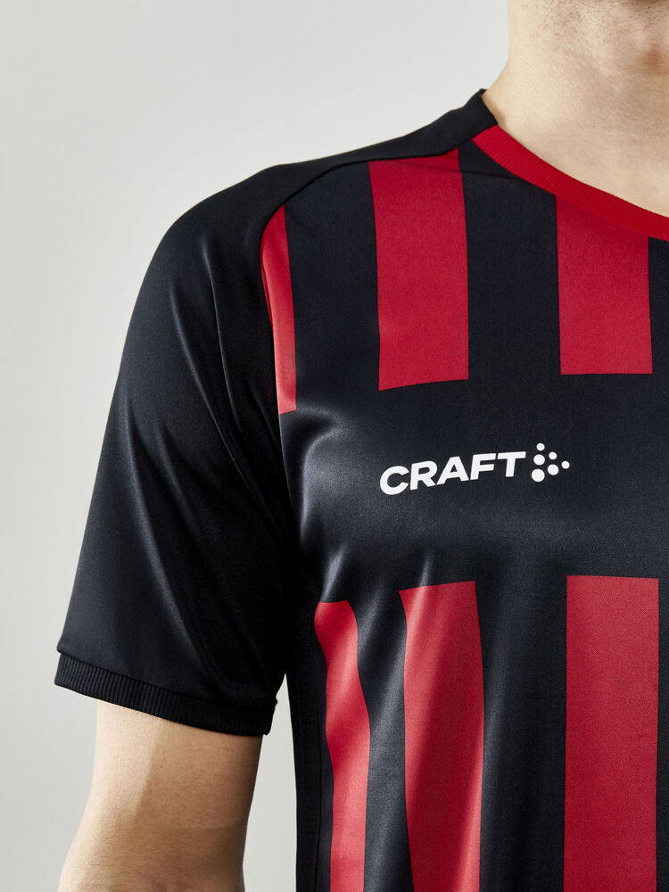 Craft Progress 2.0 Stripe Jersey M - BLACK-BRIGHT RED [999430] / XS
