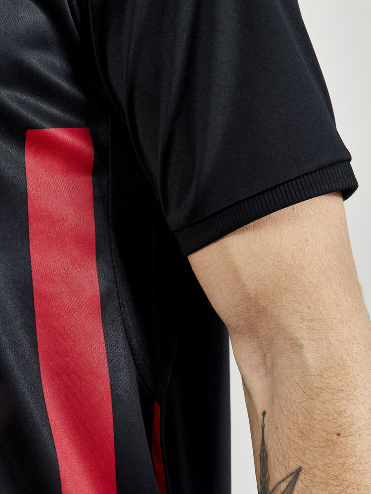 Craft Progress 2.0 Stripe Jersey M - BLACK-BRIGHT RED [999430] / XS