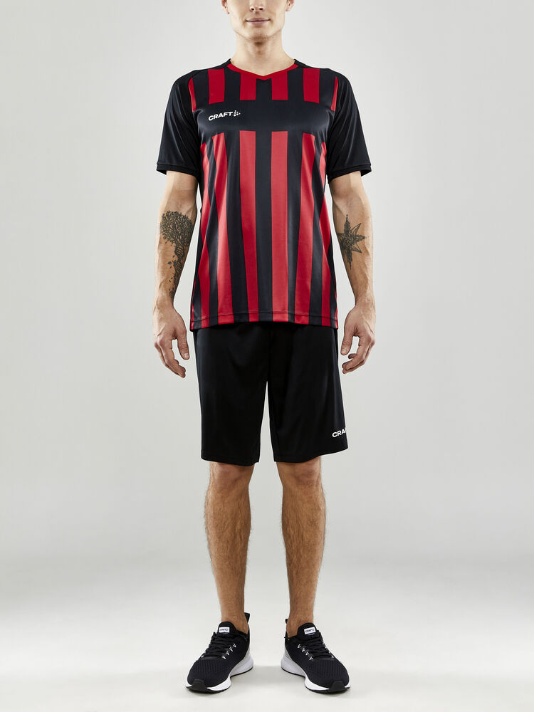 Craft Progress 2.0 Stripe Jersey M - BLACK-BRIGHT RED [999430] / XS