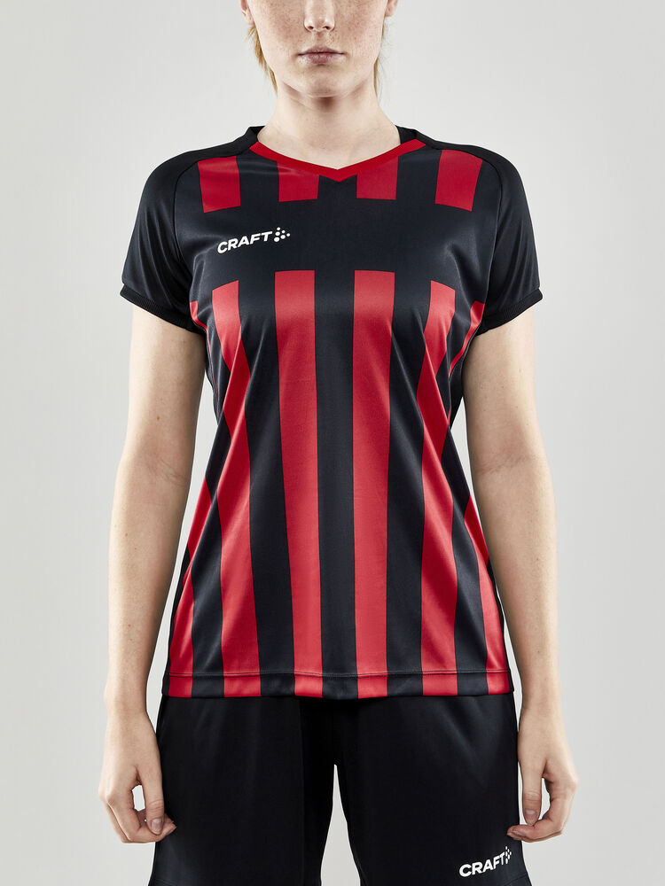 Craft Progress 2.0 Stripe Jersey W - BLACK-BRIGHT RED [999430] / XS