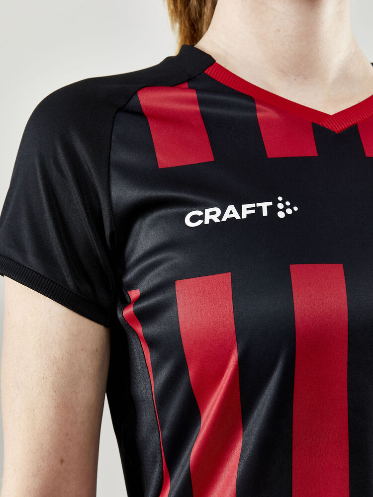 Craft Progress 2.0 Stripe Jersey W - BLACK-BRIGHT RED [999430] / XS
