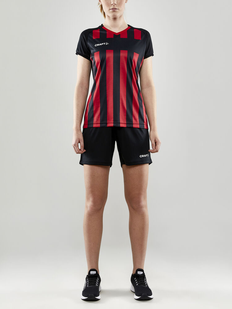 Craft Progress 2.0 Stripe Jersey W - BLACK-BRIGHT RED [999430] / XS