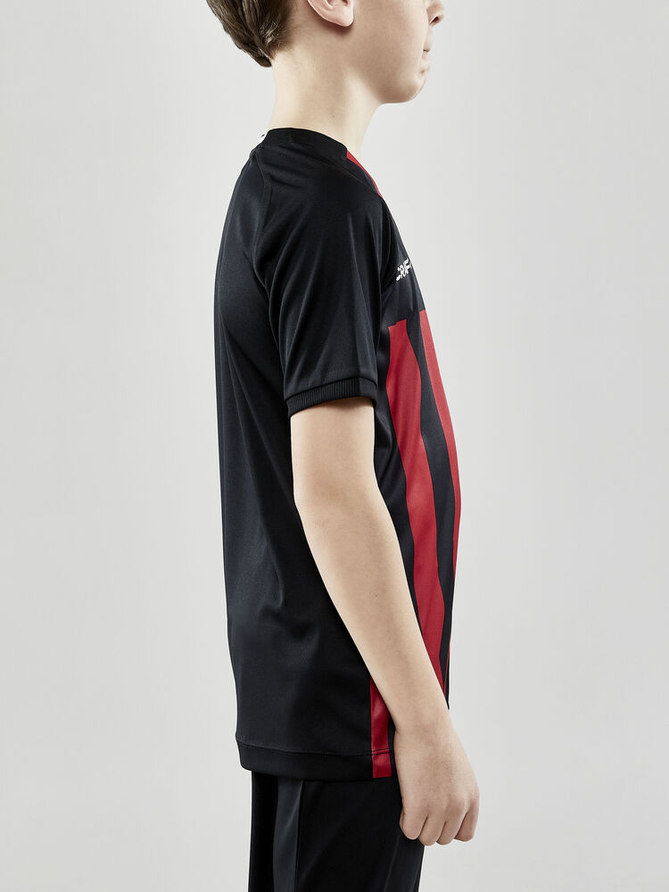 Craft Progress 2.0 Stripe Jersey Jr - BLACK-BRIGHT RED [999430] / 122/128