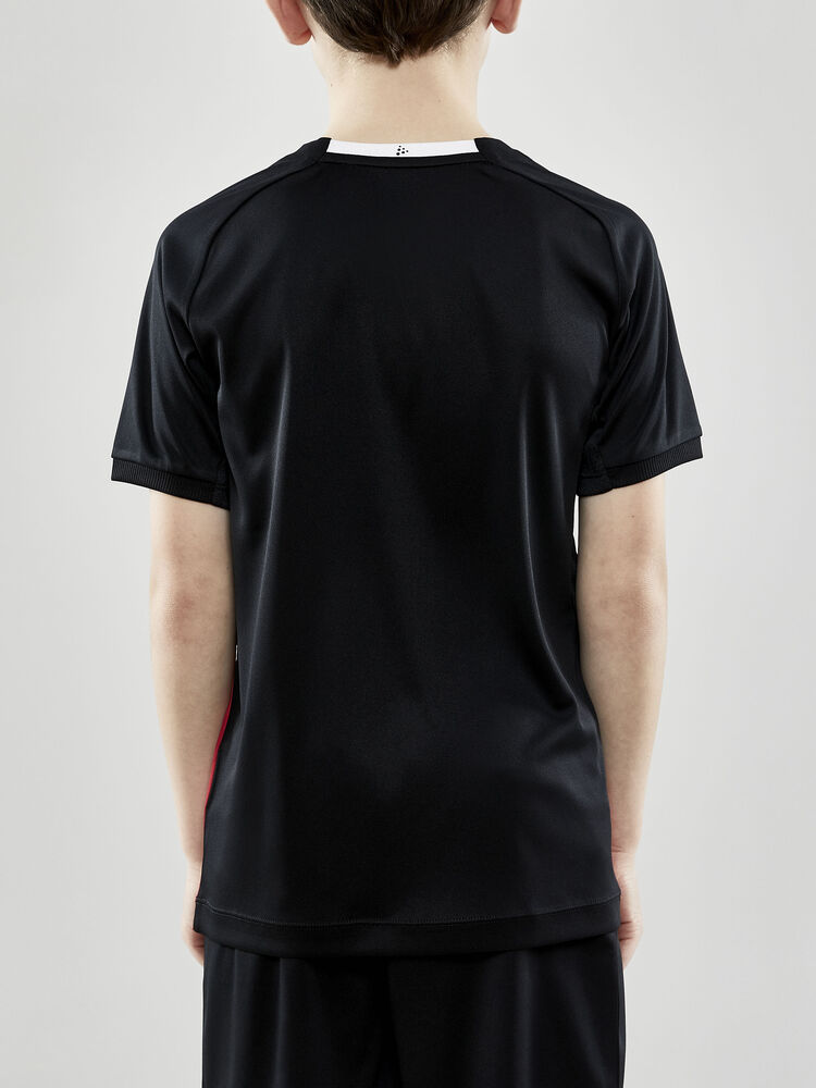 Craft Progress 2.0 Stripe Jersey Jr - BLACK-BRIGHT RED [999430] / 122/128