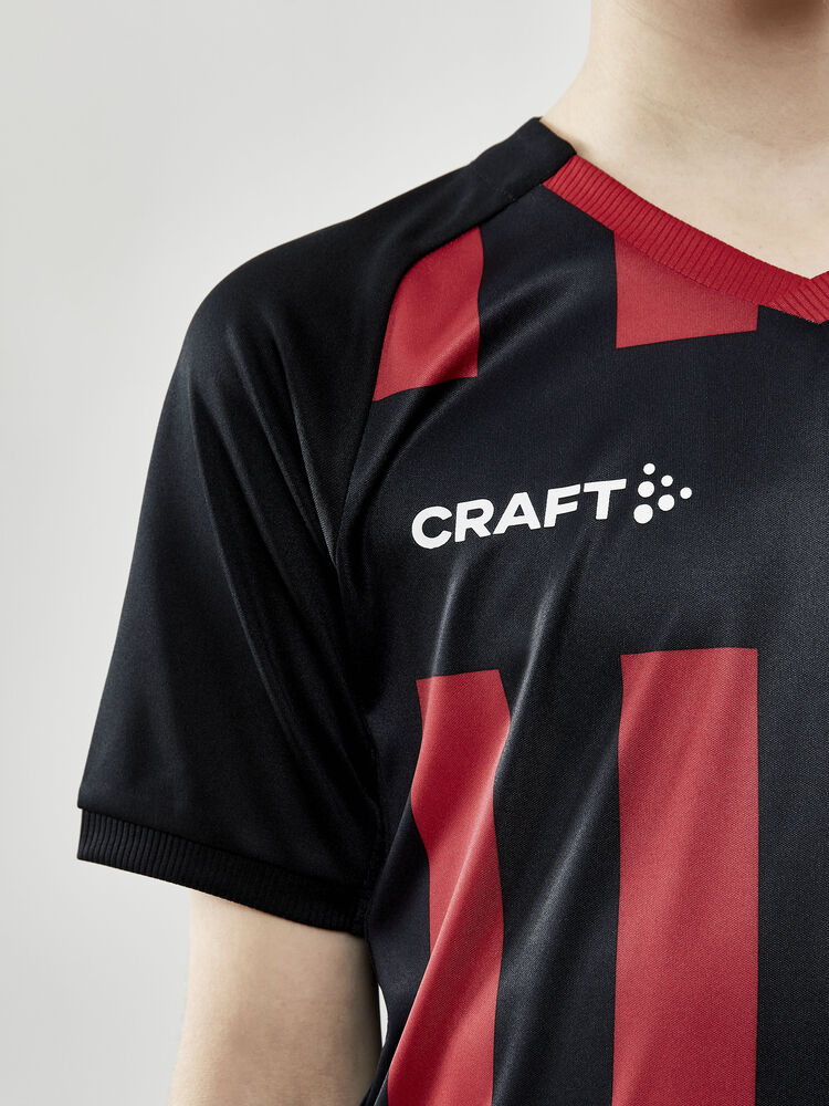 Craft Progress 2.0 Stripe Jersey Jr - BLACK-BRIGHT RED [999430] / 122/128