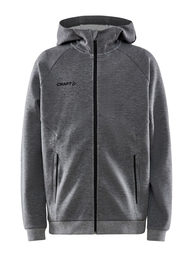 CORE Soul Full Zip Hood Jr från Craft i Dk grey melange