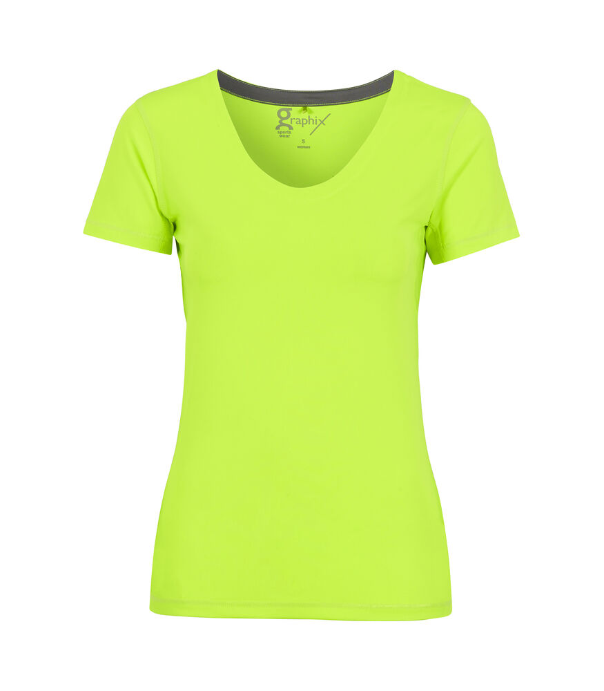 Coruna v-neck tee woman från Graphix i Neongul