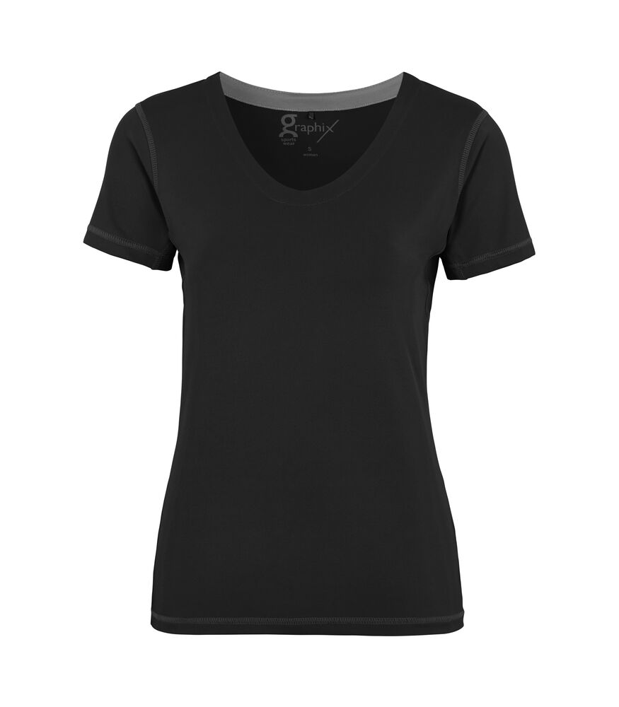 Coruna v-neck tee woman från Graphix i Svart