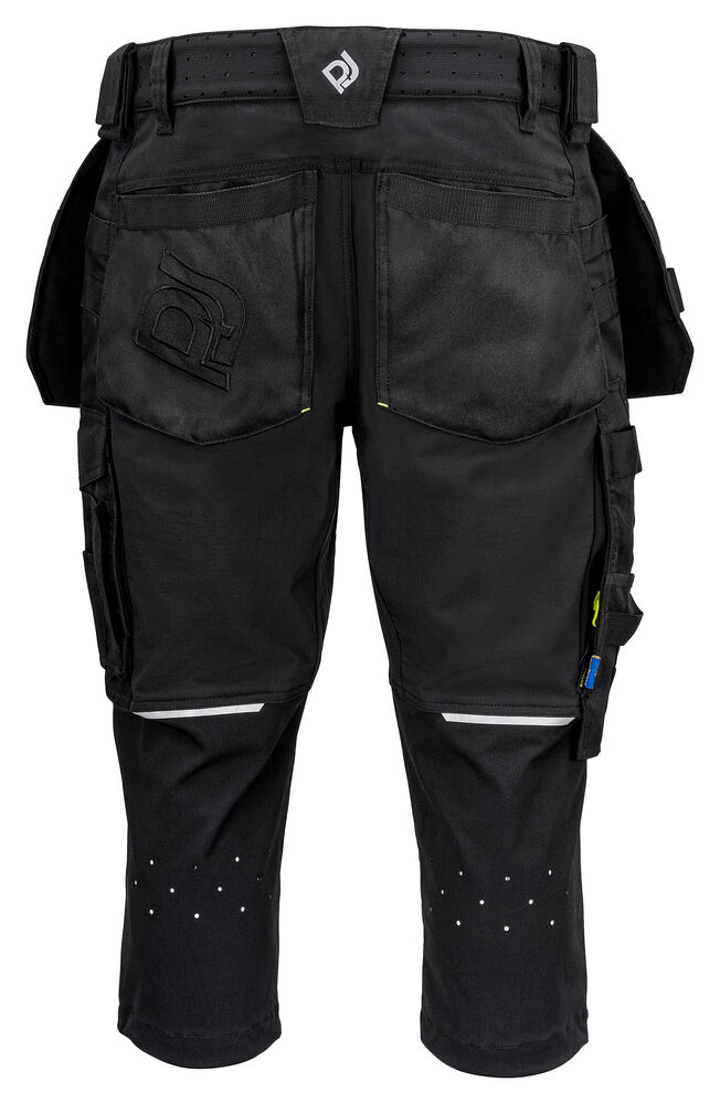 Projob 5557 KNICKERS MED STRETCH KEVLAR PÅ KNÆ - Black/Yellow [99] / C44