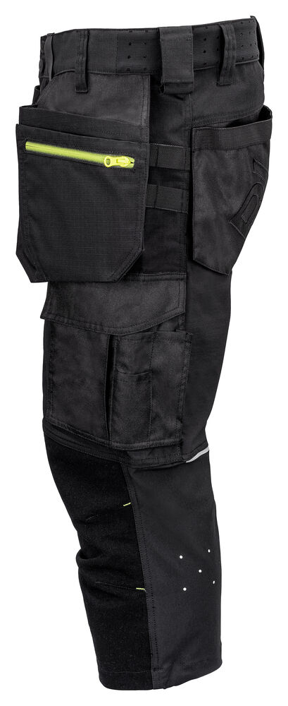 Projob 5557 KNICKERS MED STRETCH KEVLAR PÅ KNÆ - Black/Yellow [99] / C44