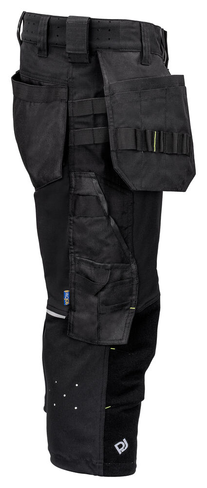 Projob 5557 KNICKERS MED STRETCH KEVLAR PÅ KNÆ - Black/Yellow [99] / C44